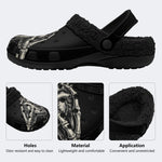 Gothic Skeleton Heart - Fur Lined Slippers/Sandals