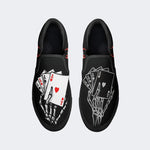 Skeleton Hand and Cards - Slip On Shoes