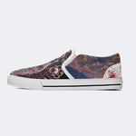 Unisex Death Skull Print - Slip On Shoes