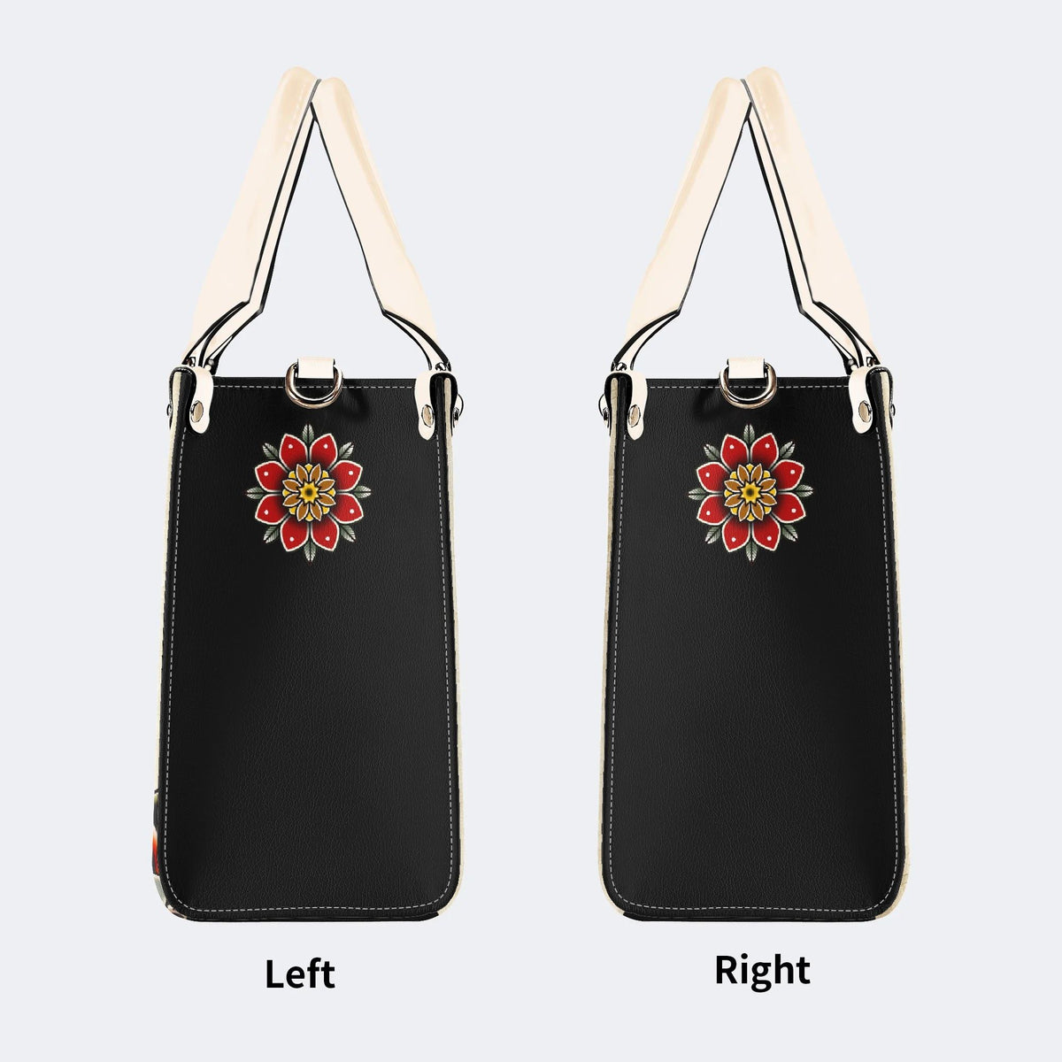 Black Panther Head Print - Leather Handbag