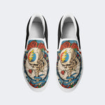 Unisex Tie Dye Skull Graphic Print - Slip On Shoes