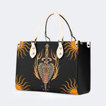 Horror Sword Snake Print - Leather Handbag