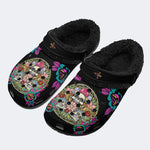 Gothic Skull Art Print - Fur Lined Slippers/Sandals