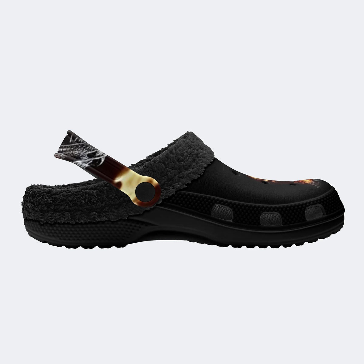 Dragon Skull Fire - Fur Lined Slippers/Sandals
