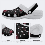 Unisex Evil Eyes Print - Fur Lined Slippers