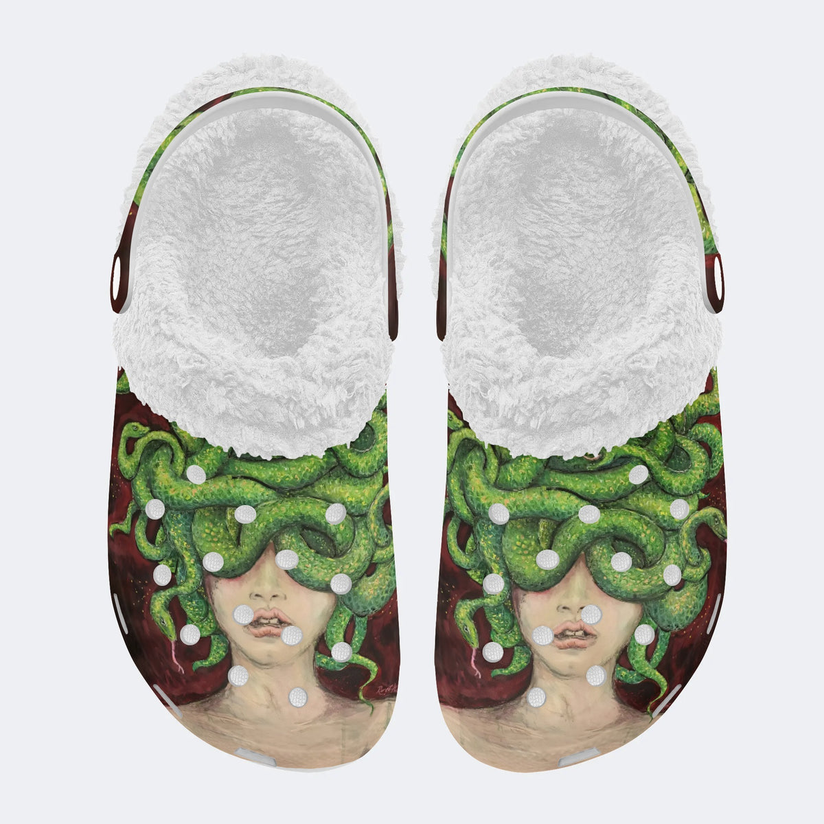 Medusa Print - Fur Lined Slippers