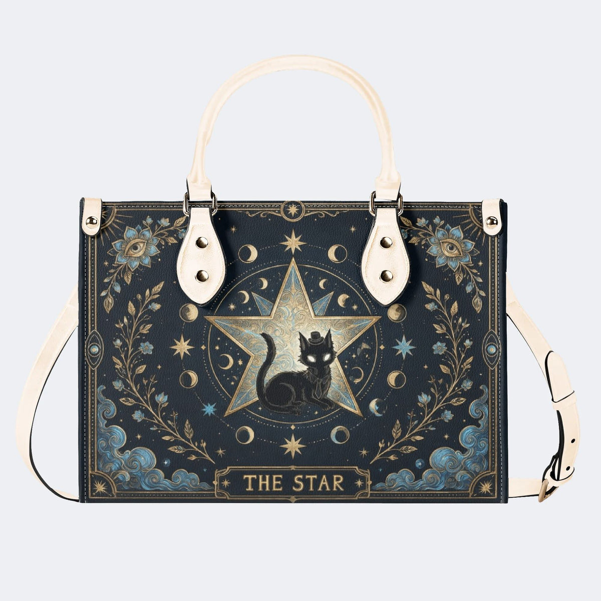 Black Cat Star Tarot Print Handbag Factory Direct Sales