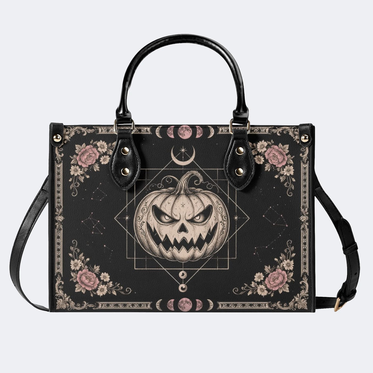 Pumpkin Rose Print Handbag Factory Direct Sales