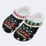 Merry Christmas Print - Fur Lined Slippers/Sandals