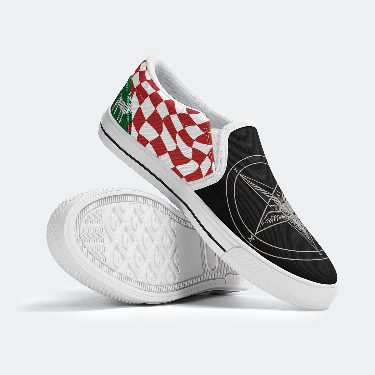 Horror Devil Print - Slip On Shoes