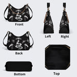 Snake And Beath Moth Print - Leather Crossbody Bag