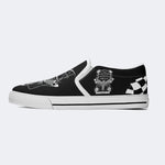 Unisex Death Moth&Skull Print - Slip On Shoes