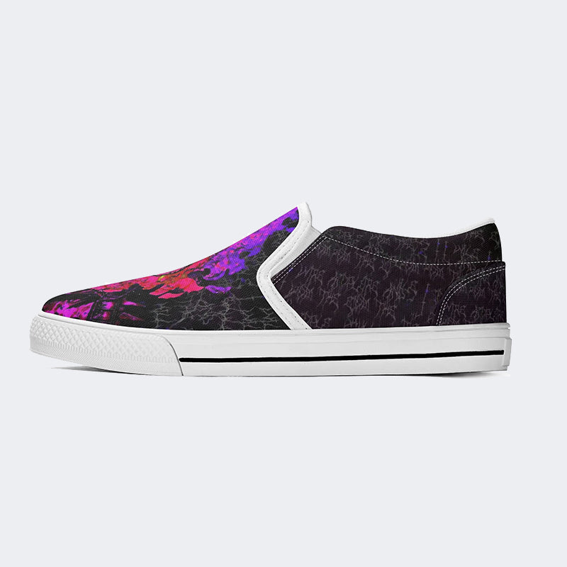 Unisex Punk Skull Print - Slip On Shoes