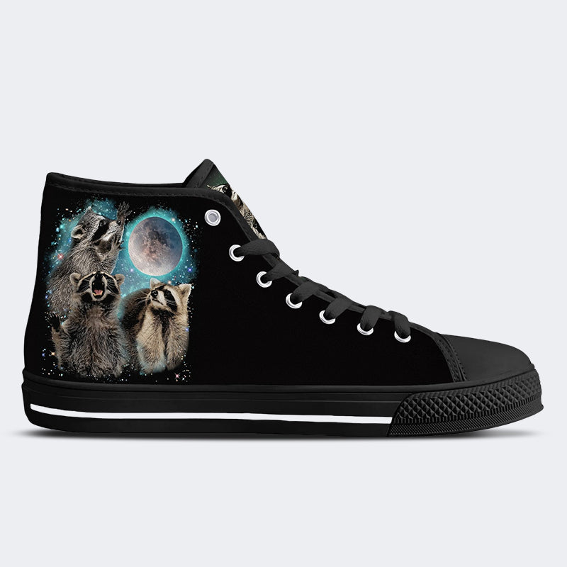 Three Raccoons Vintage Graphic - High Top Canvas