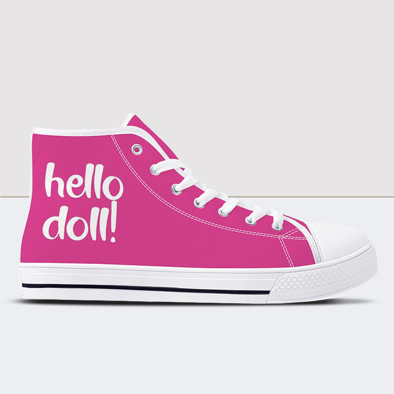 Rosa „Hello Doll“-High-Top-Canvas-Schuhe