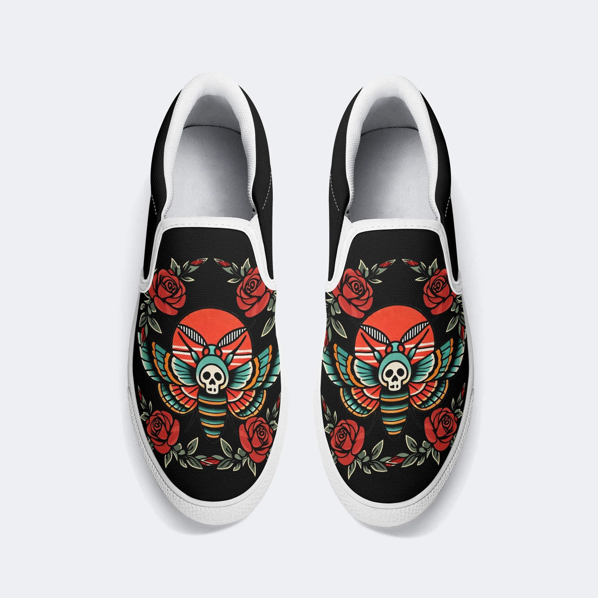 Classic Moth Print - Slip On Shoes