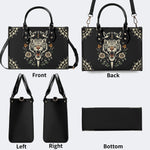 Vintage Tiger Art Print - Leather Handbag