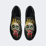 Unisex Graffiti Skull Print - Slip On Shoes