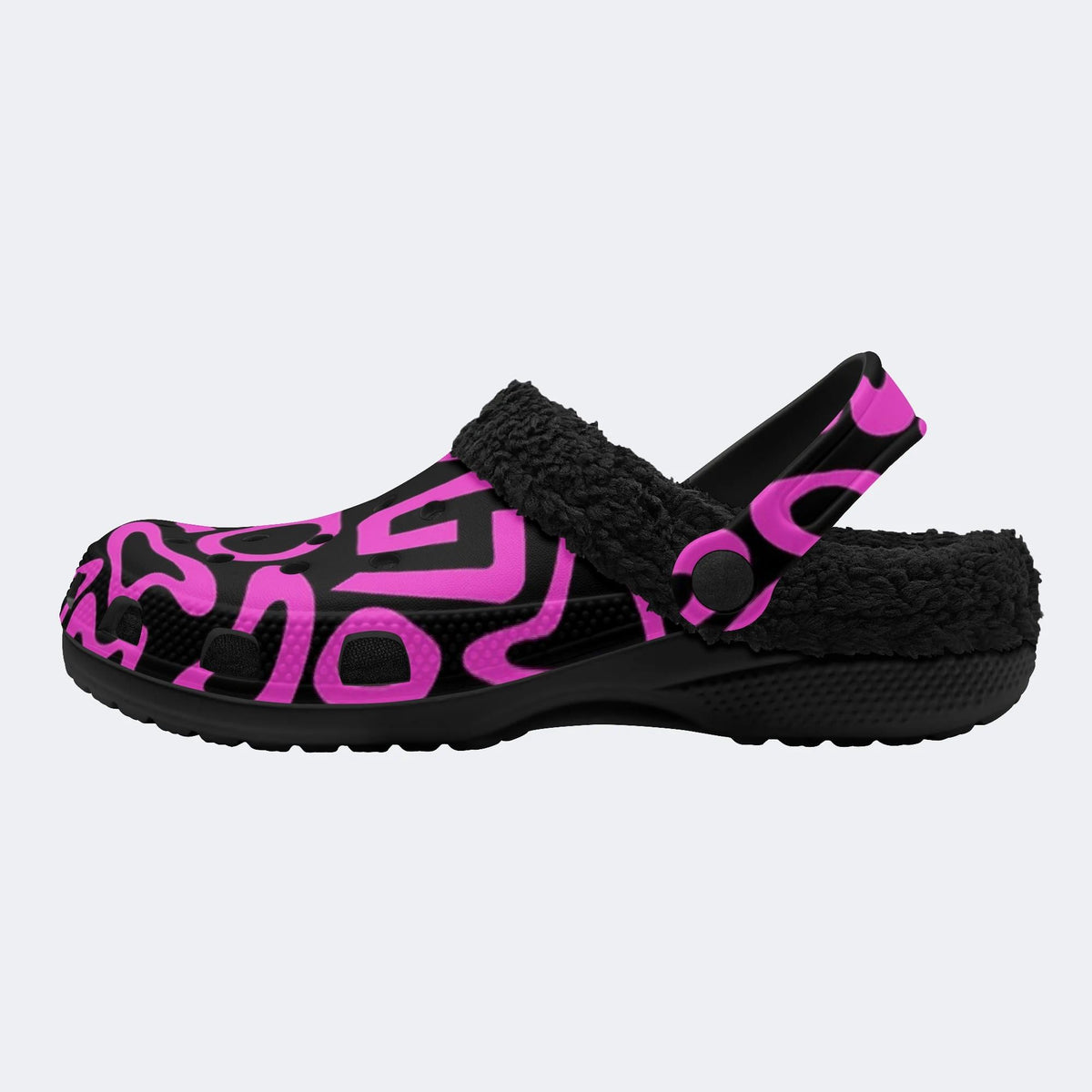 Y2K Pink Fluid Art - Fur Lined Slippers/Sandals