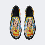 Unisex Christ Mary Graffiti Art Print - Slip On Shoes