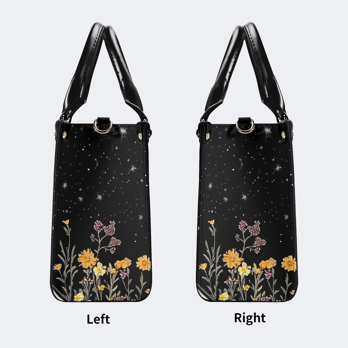 Skeleton Reading A Book Among Flowers - Leather Handbag