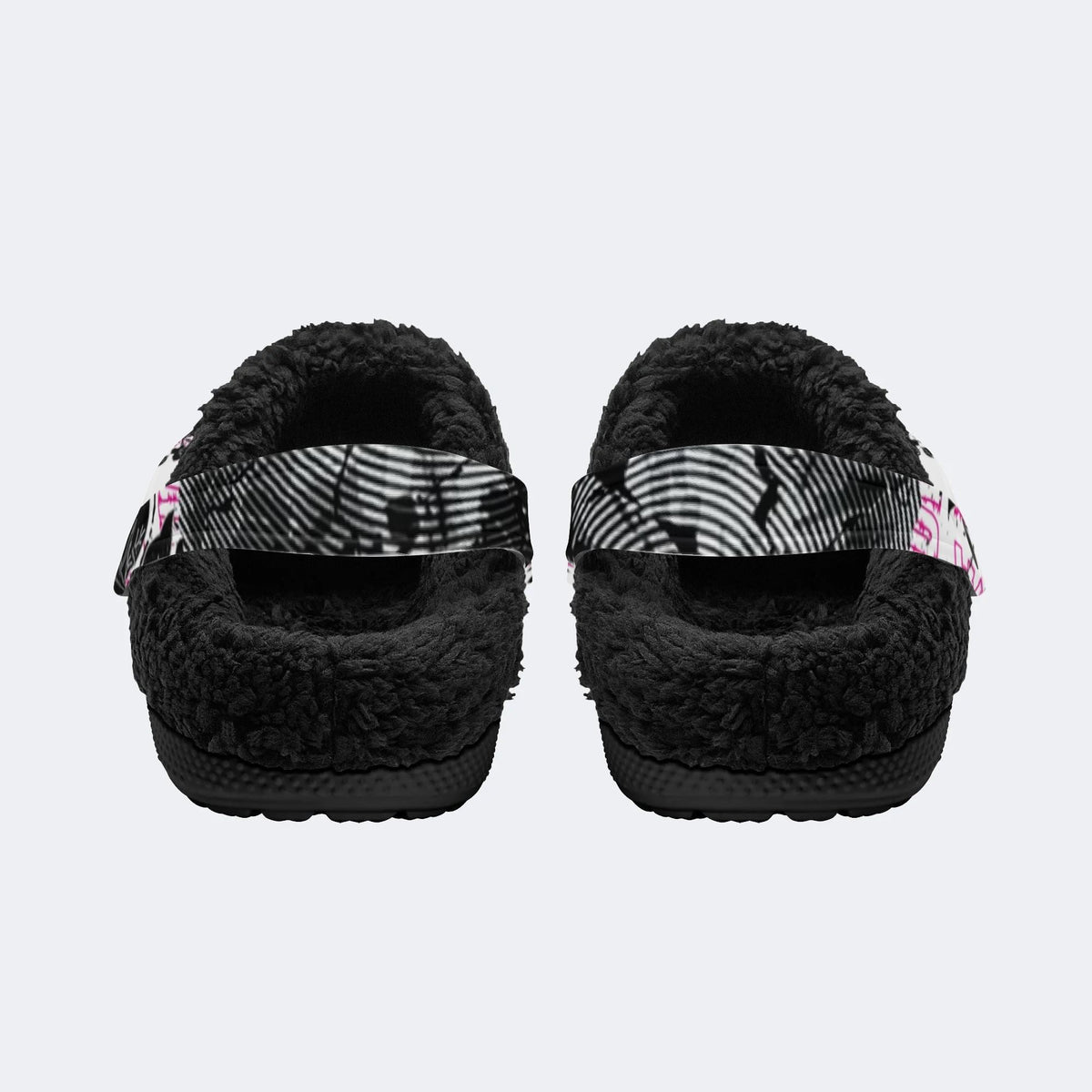 Gothic Dark Butterfly - Fur Lined Slippers/Sandals