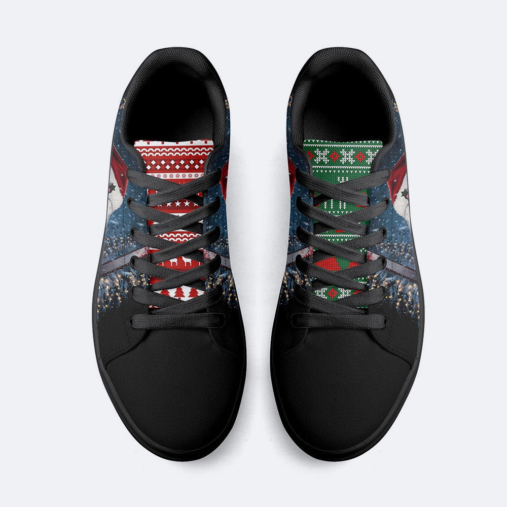 Horror Santa Claus Ghostface Print - Skateboard Sneakers