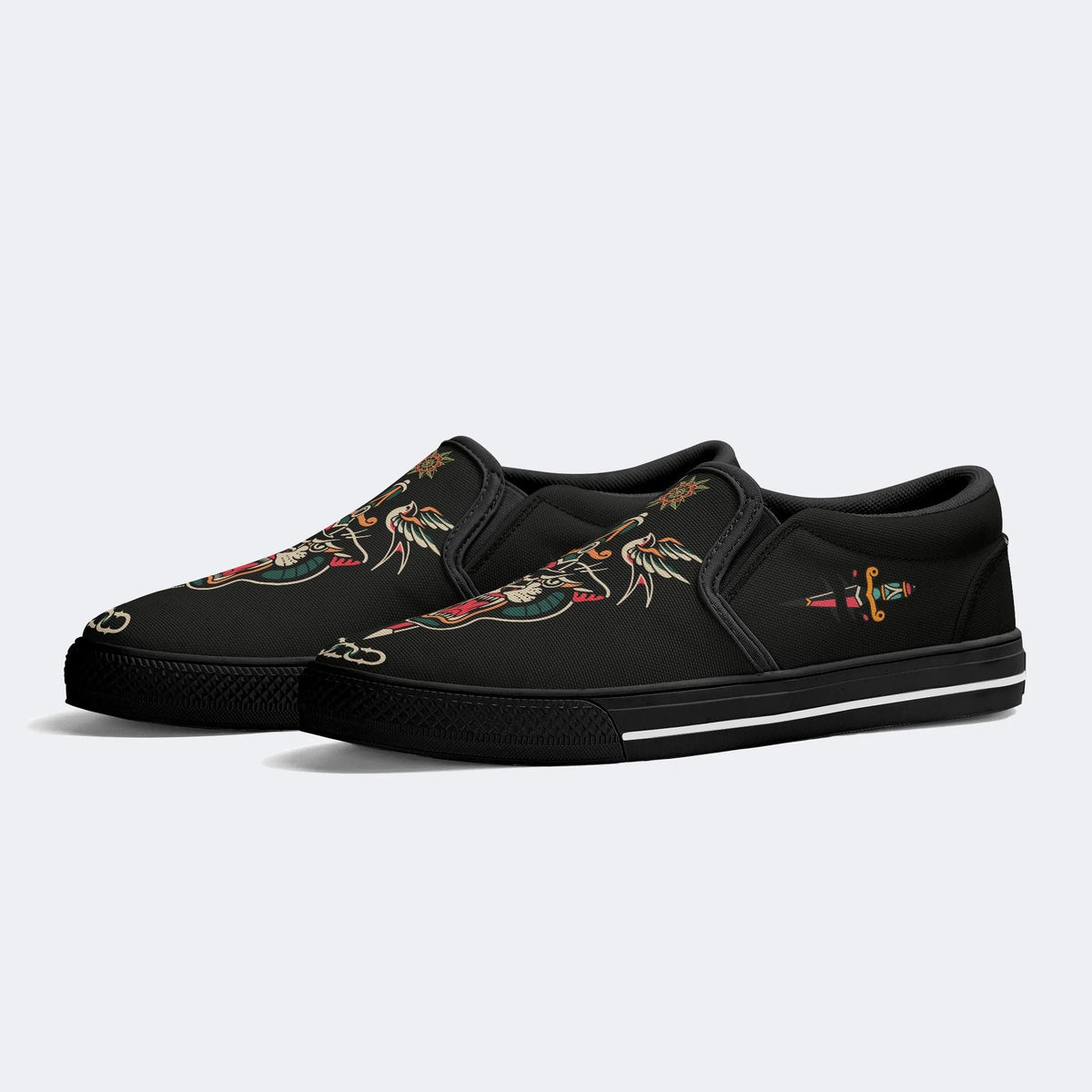 Unisex Tiger Print - Slip On Shoes