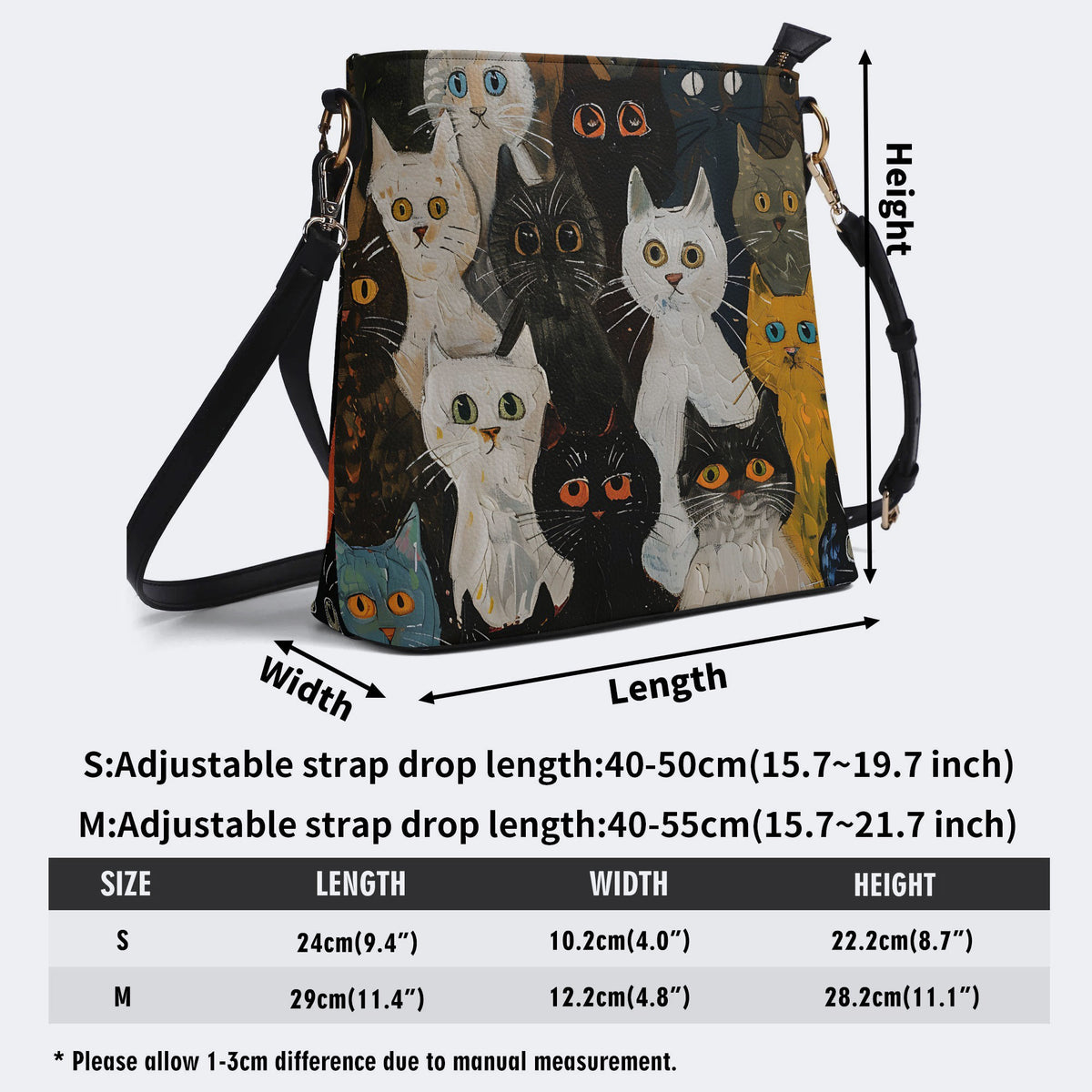Artistic Graffiti Cats Print - Bucket Bag