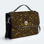 Death Moth And Animal Skeleton - Leather Satchel Bag
