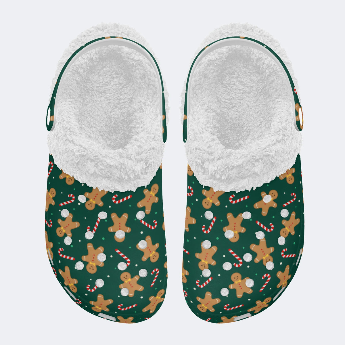 Funny Christmas Pattern - Fur Lined Slippers/Sandals