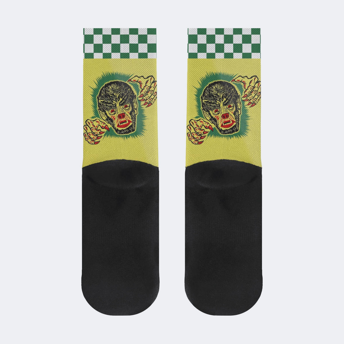 Vintage Wolfman Halloween Art - Crew Socks