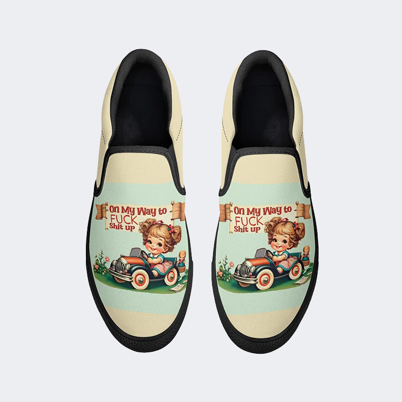 Funny Retro Art Print - Slip On Shoes