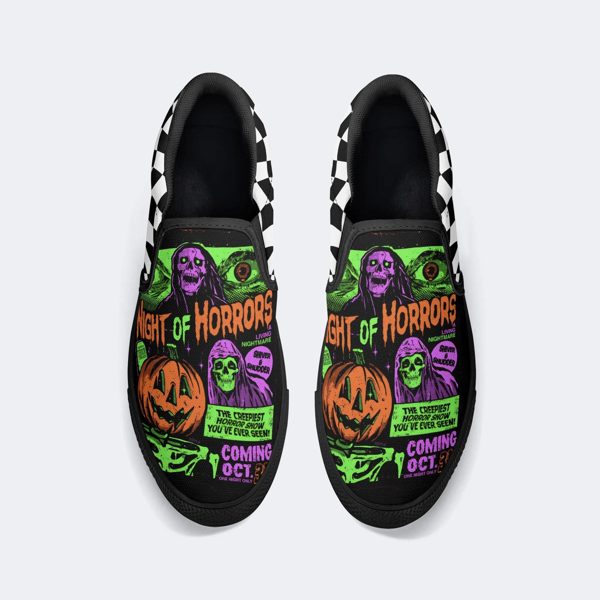 Night Of Horrors Print - Slip On Shoes