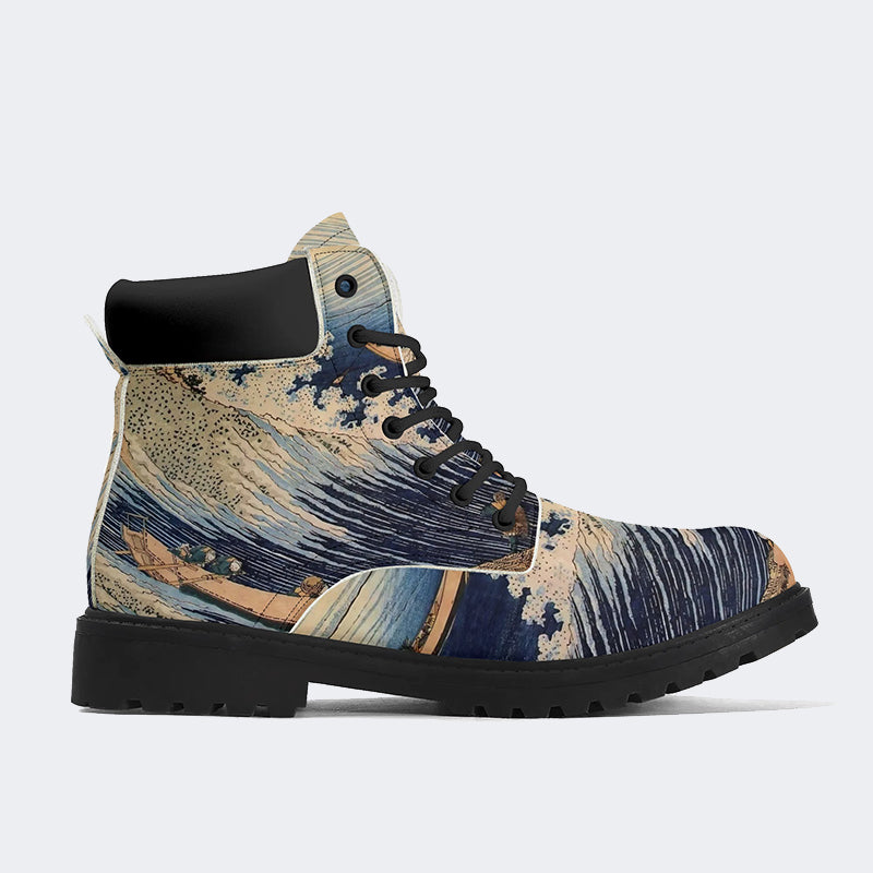 Choshi in der Provinz Simosa aus „Oceans of Wisdom (Hokusai Ocean Waves)“ – Stiefel 