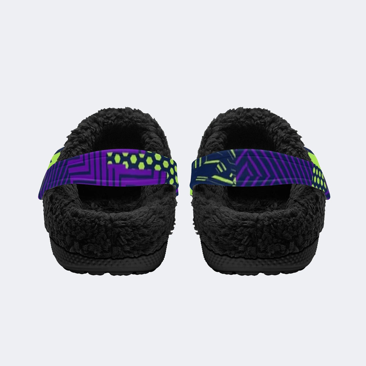 Street Pop Pattern - Fur Lined Slippers/Sandals
