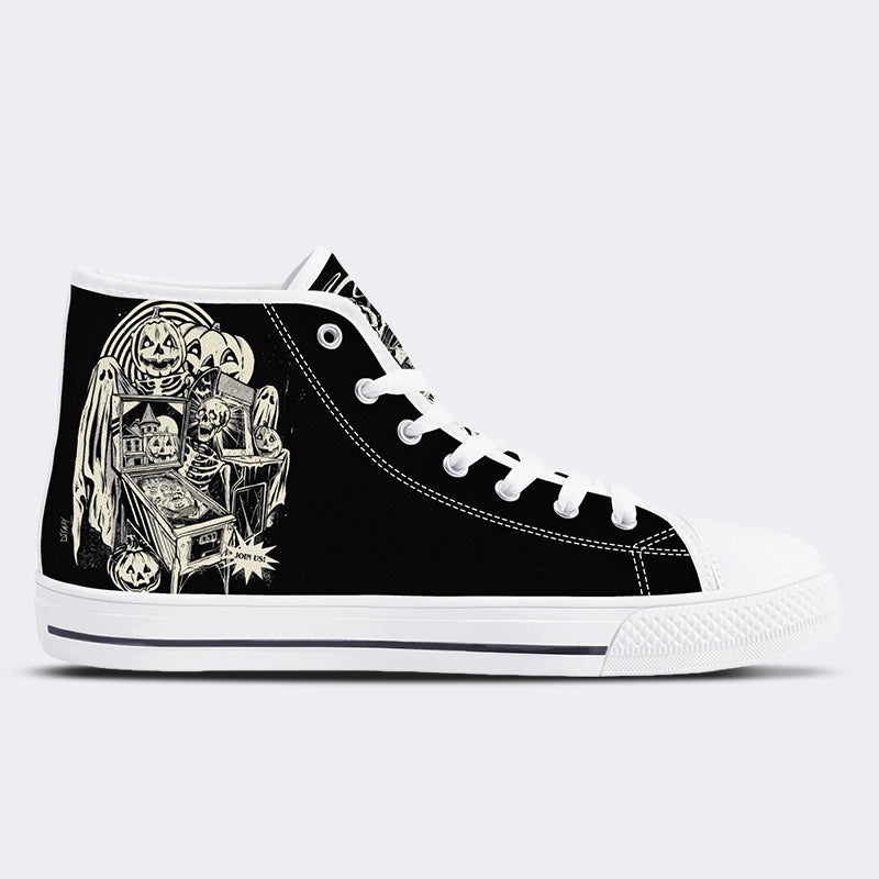 Unisex Horror Totenkopf Druck - High Top Canvas