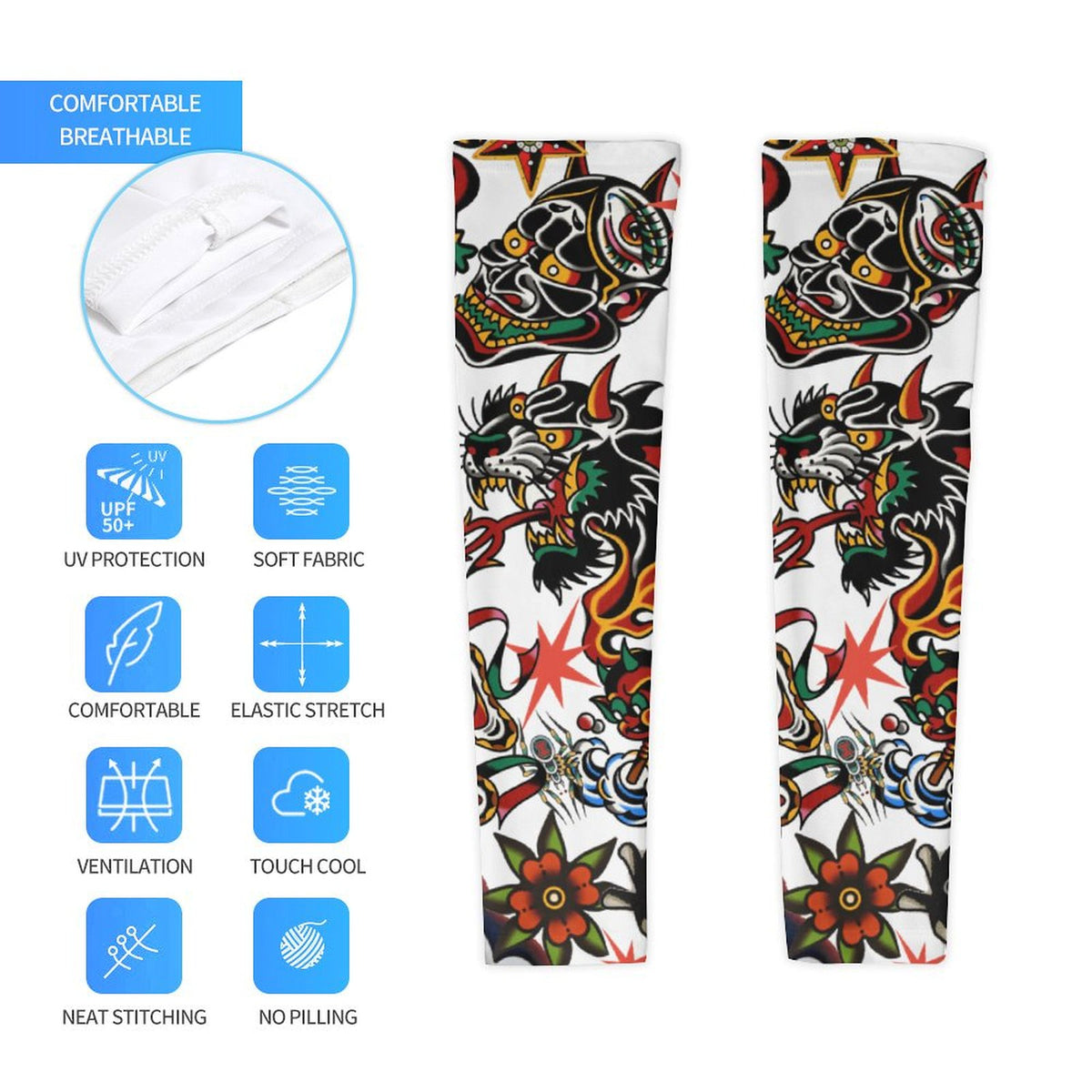 Old School Tattoo Print - Cooling sleeves