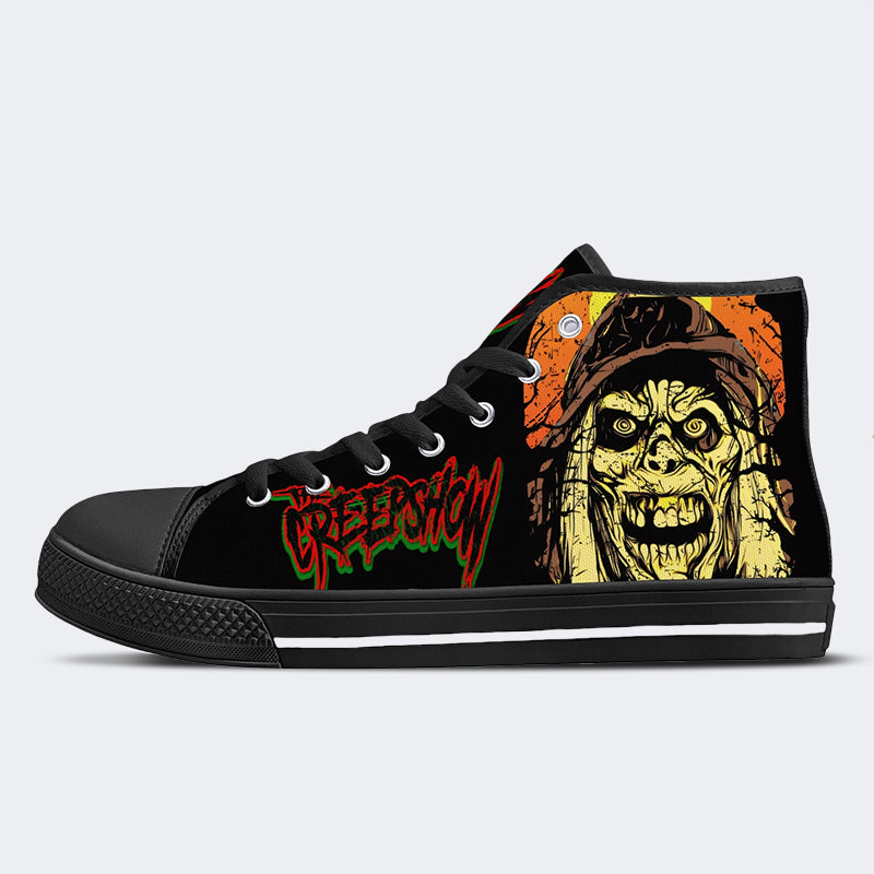 Horror Movie Vintage Graphic- High Top Canvas