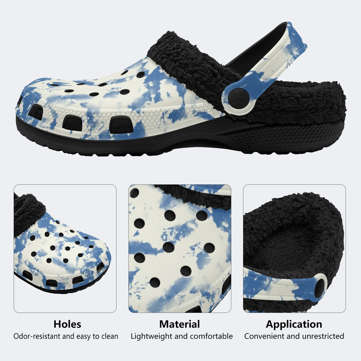 Unisex Ink Print - Fur Lined Slippers/Sandals