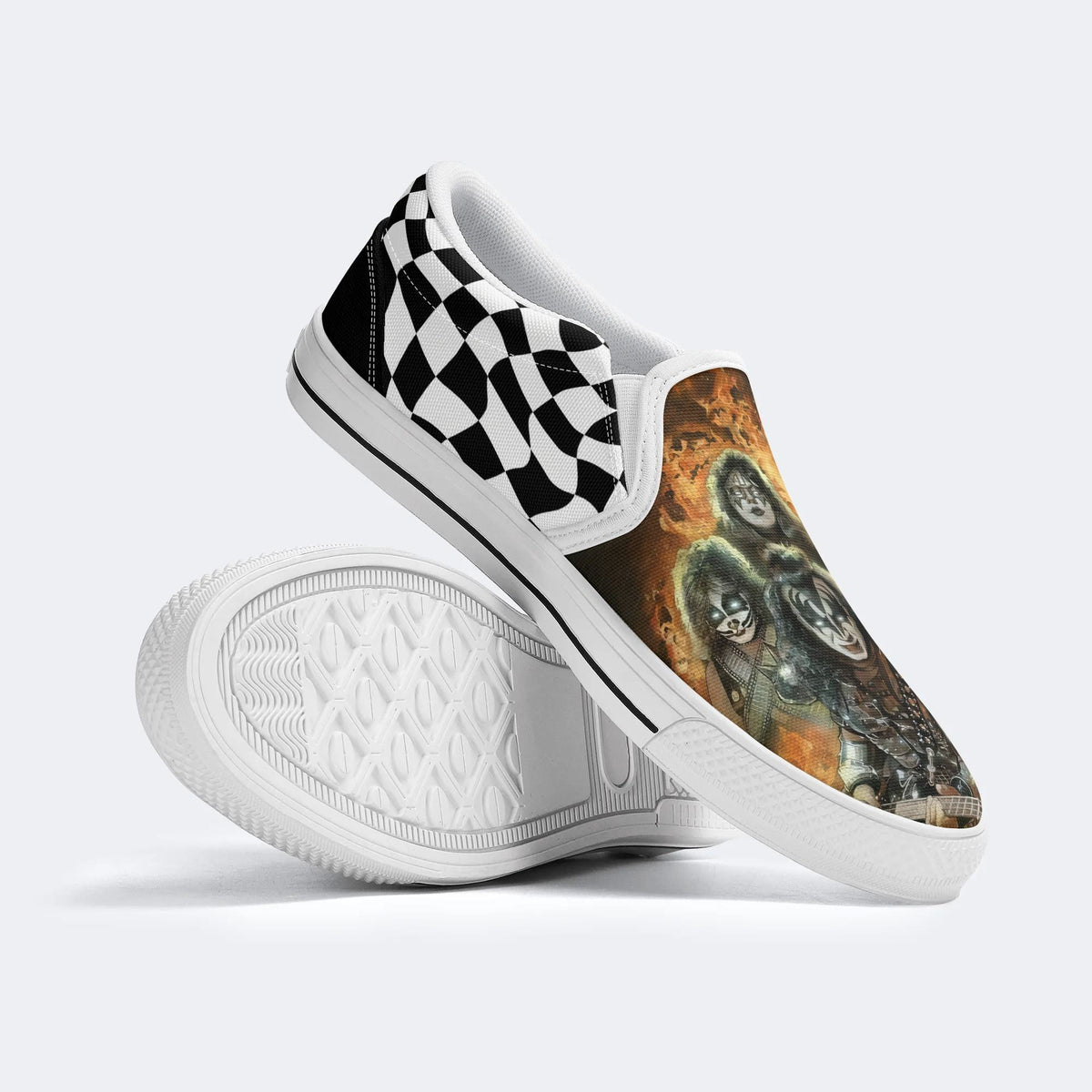 Unisex Rock Band Print - Slip On Shoes