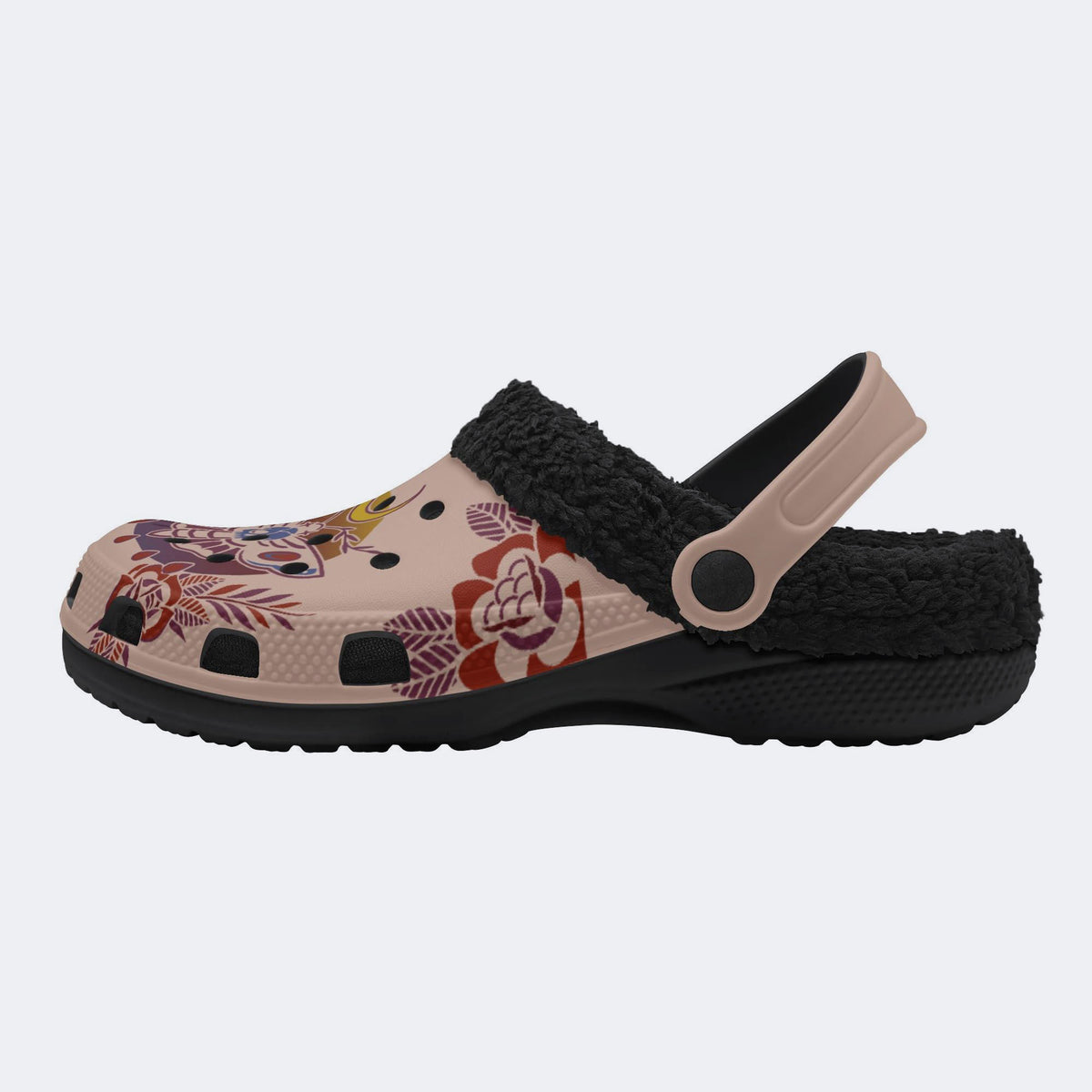 Death Moth Gradient Print - Fur Lined Slippers/Sandals