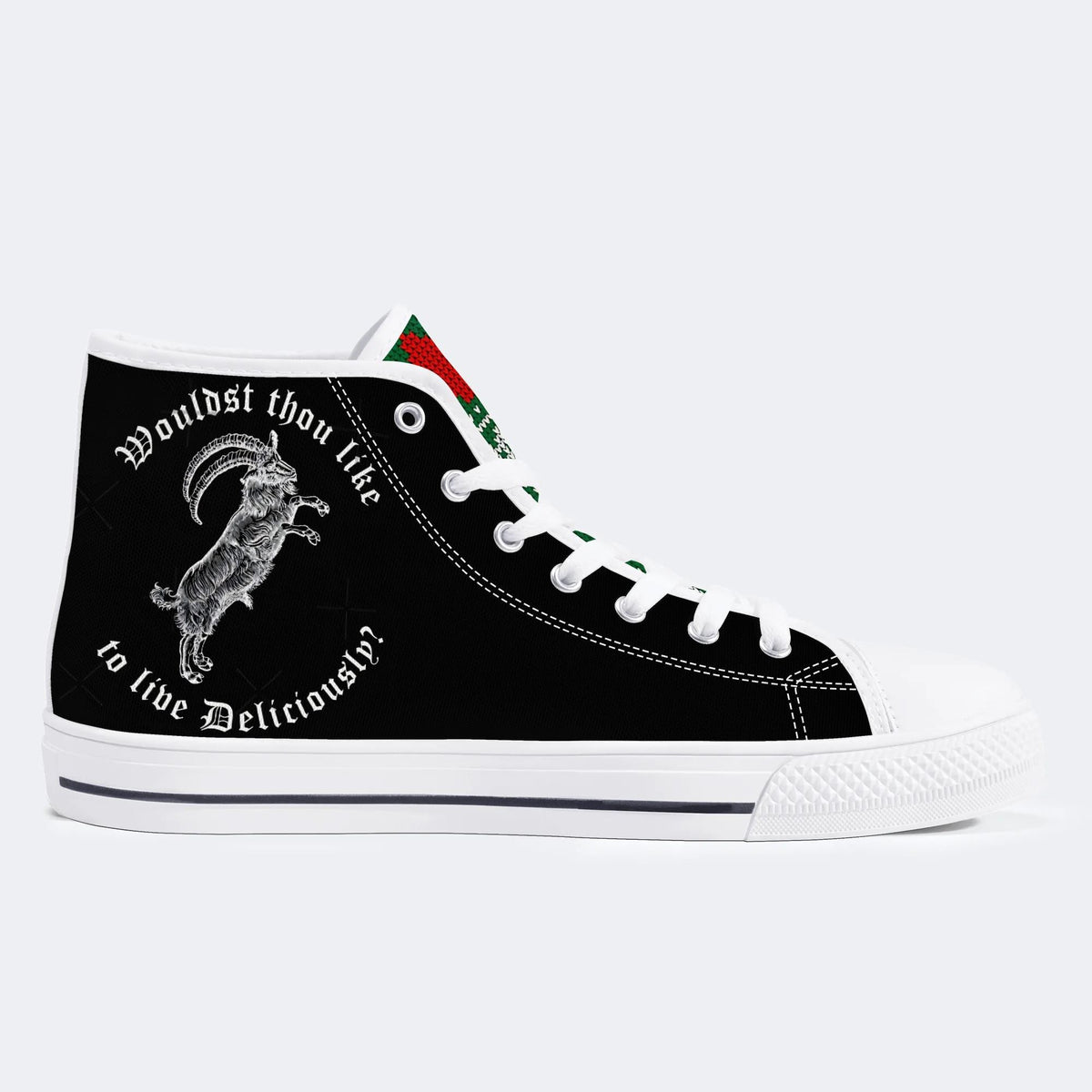 Unisex Metal Goat Print - High Top Canvas