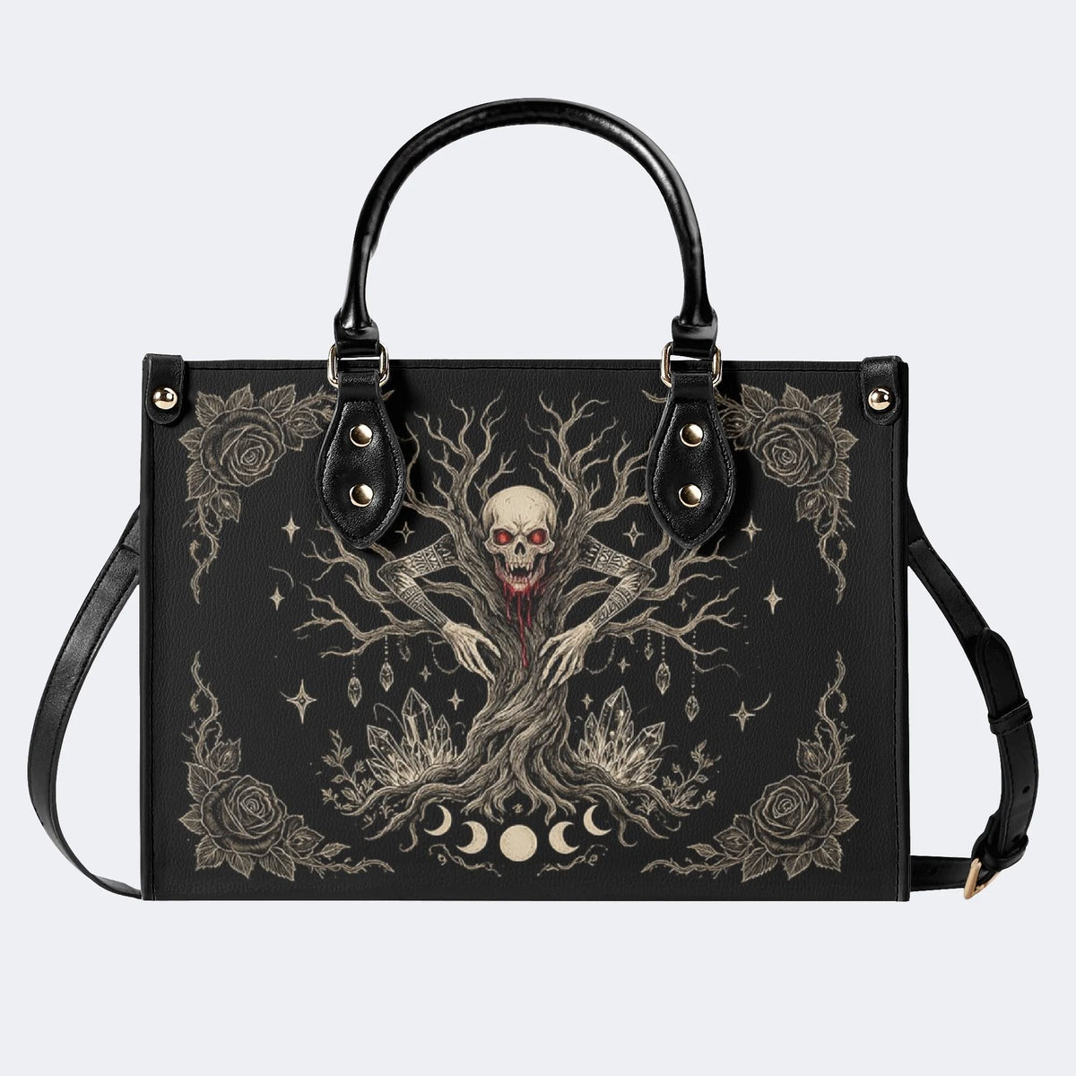 Undead Tree Skull Rose Print Handbag Factory Direct Sales