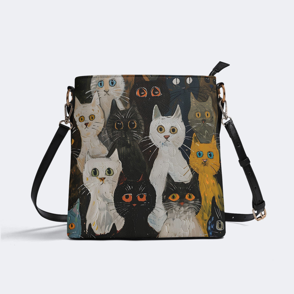 Artistic Graffiti Cats Print - Bucket Bag