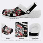 Rock Music Skull Art Print - Fur Lined Slippers/Sandals