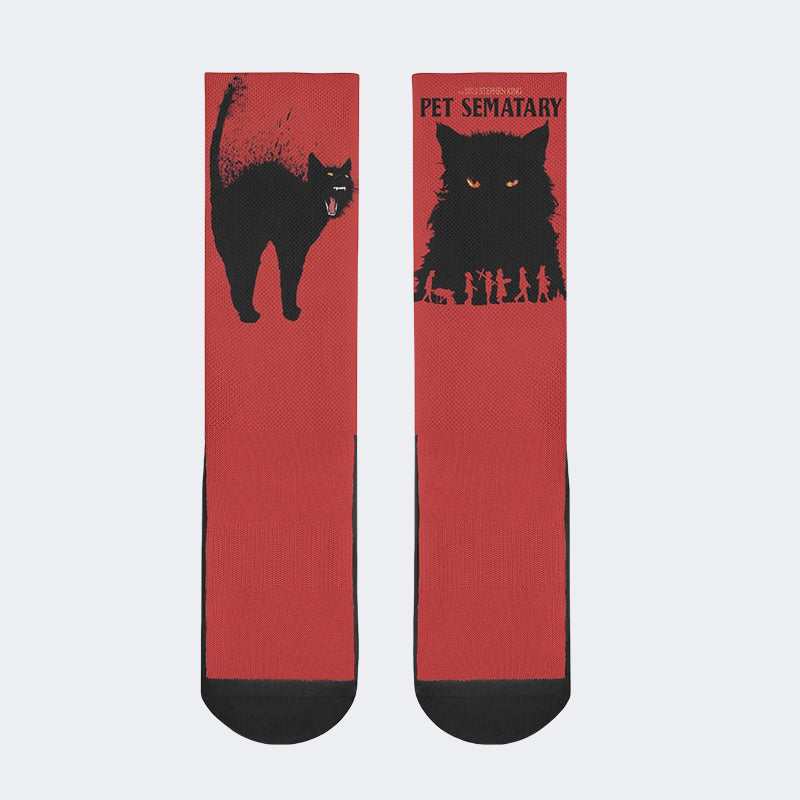 Unisex Retro PET SEMATARY Print - Crew Socks