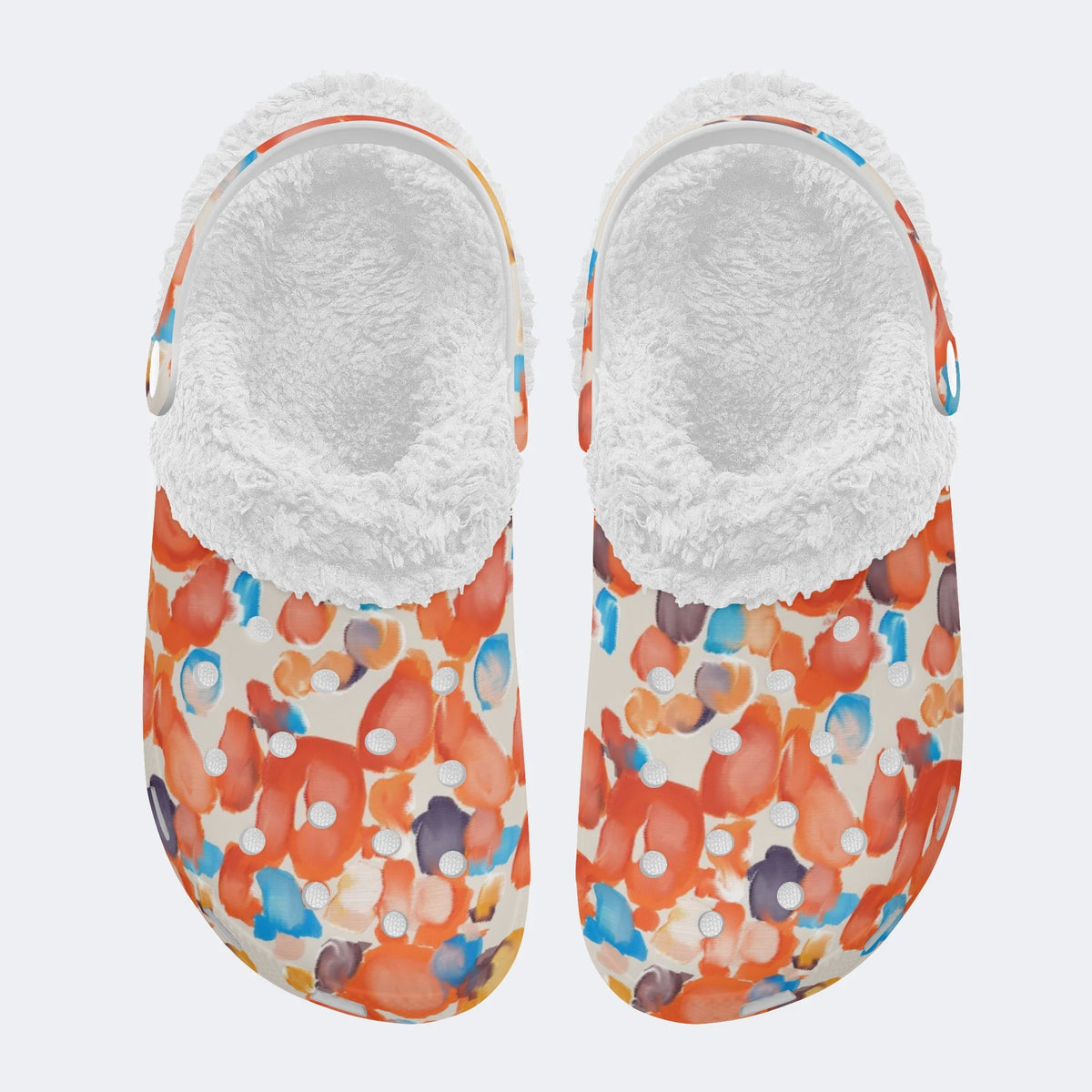 Unisex Ink Print - Fur Lined Slippers/Sandals