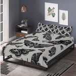 Dark Death Moth Print - Three Piece Bedding Set