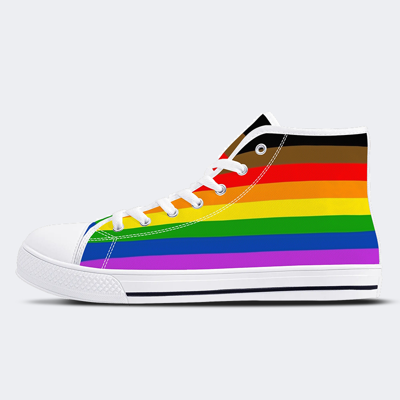 Philadelphia Pride Flag High Top Canvas Shoes